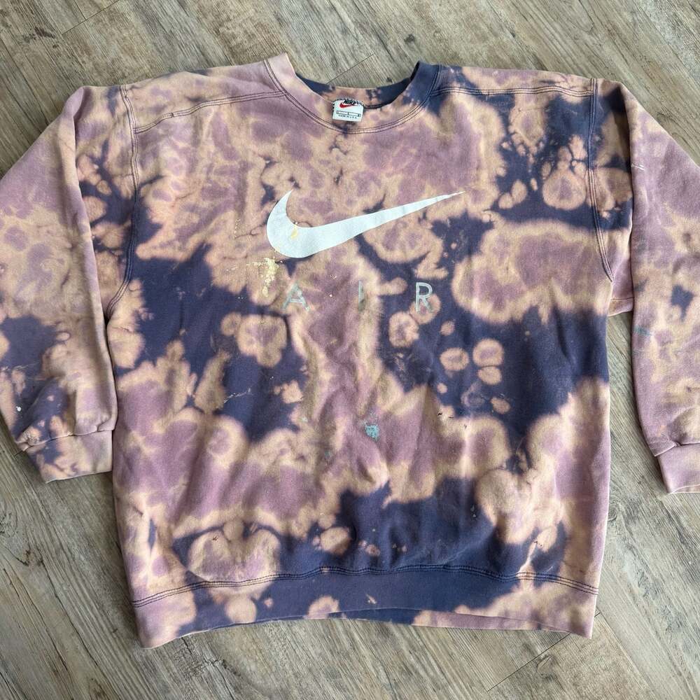 Vintage 90s Nike Air Sweatshirt Size Large Made in USA Tie Dye